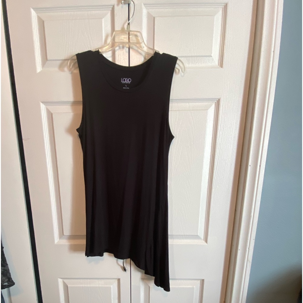 Logo black poly/span asymmetrical tank